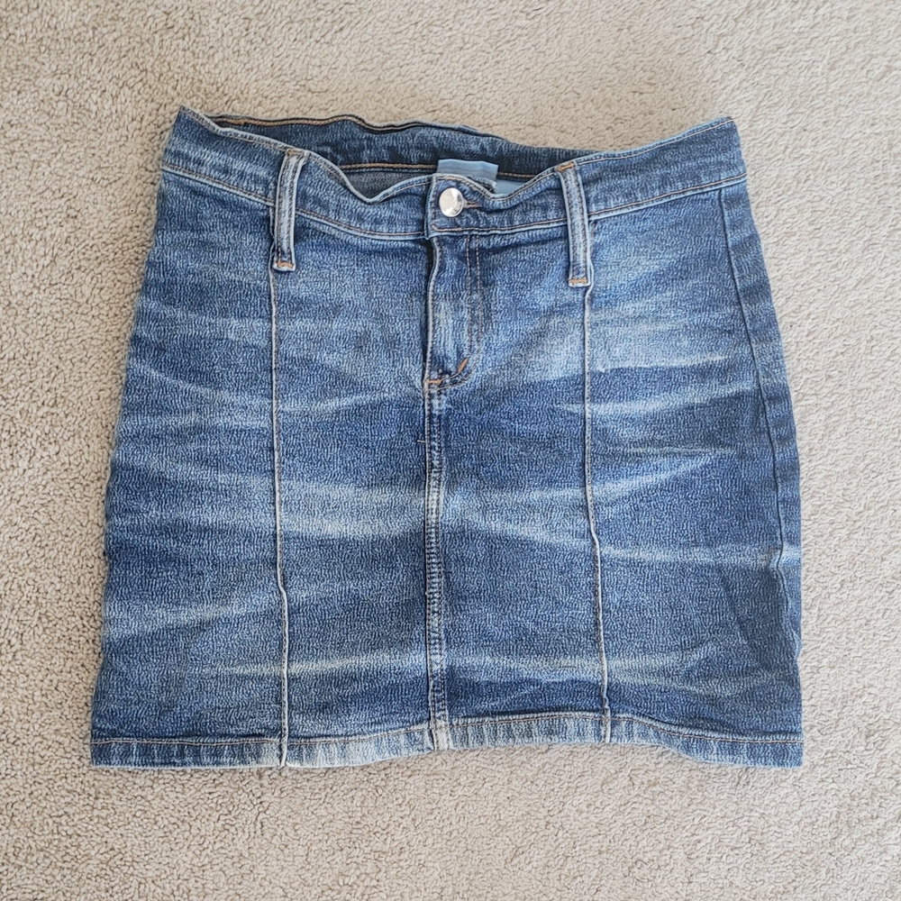 Blue Mini Pencil Skirt for Casual Occasions